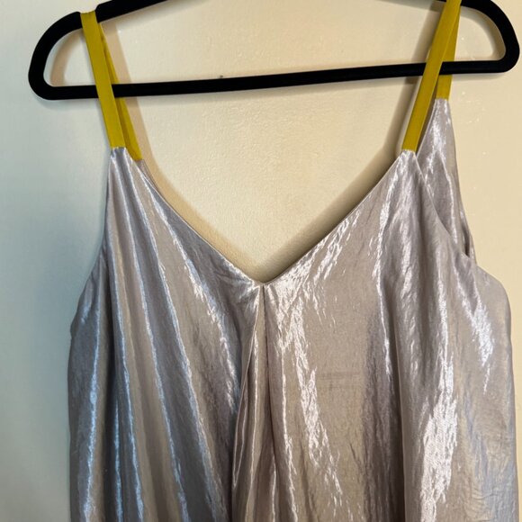 Floreat Loved By Anthropologie Women Metallic Silver Asymmetrical Dress - Picture 4 of 7